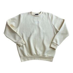 Sonneti London Cream Crewneck Logo Front Sweatshirt Sweater L